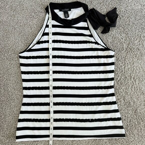 WHITE HOUSE BLACK MARKET | striped halter top with tie detail - Picture 10 of 10